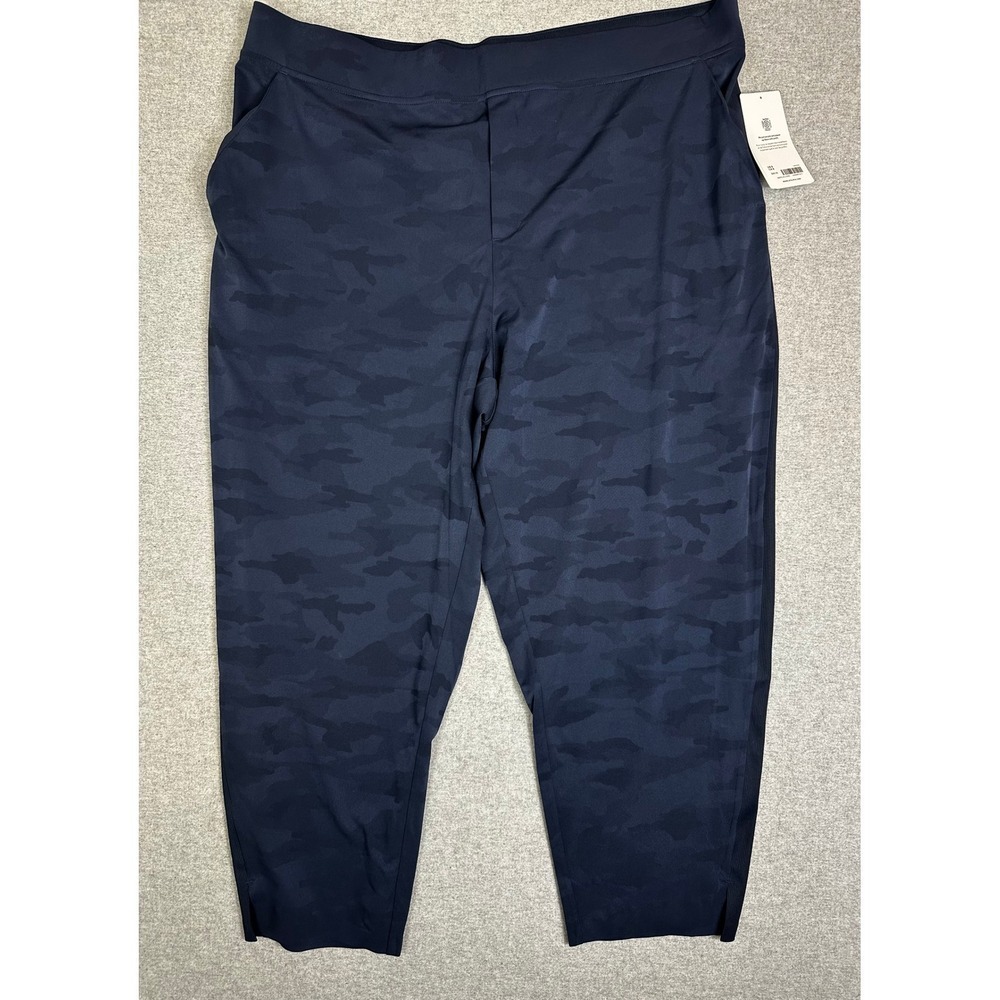Athleta Brooklyn Ankle Camo Pants Plus Size 24 Navy‎ Blue Camouflage NEW
